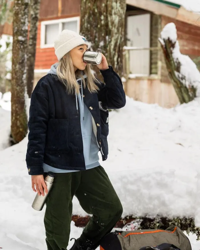 Passenger Clothing Peak Recycled Sherpa Beanie Birch WomenMen Beanies