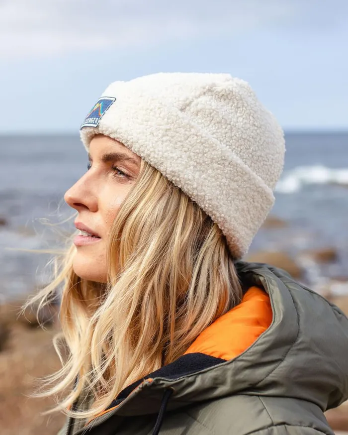Passenger Clothing Peak Recycled Sherpa Beanie Birch WomenMen Beanies