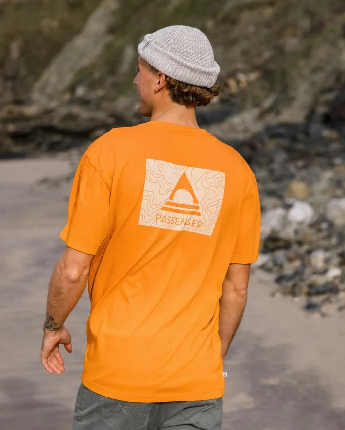 Passenger Clothing Purpose Recycled Relaxed Fit TShirt Sunrise Orange Men TShirts and Vests