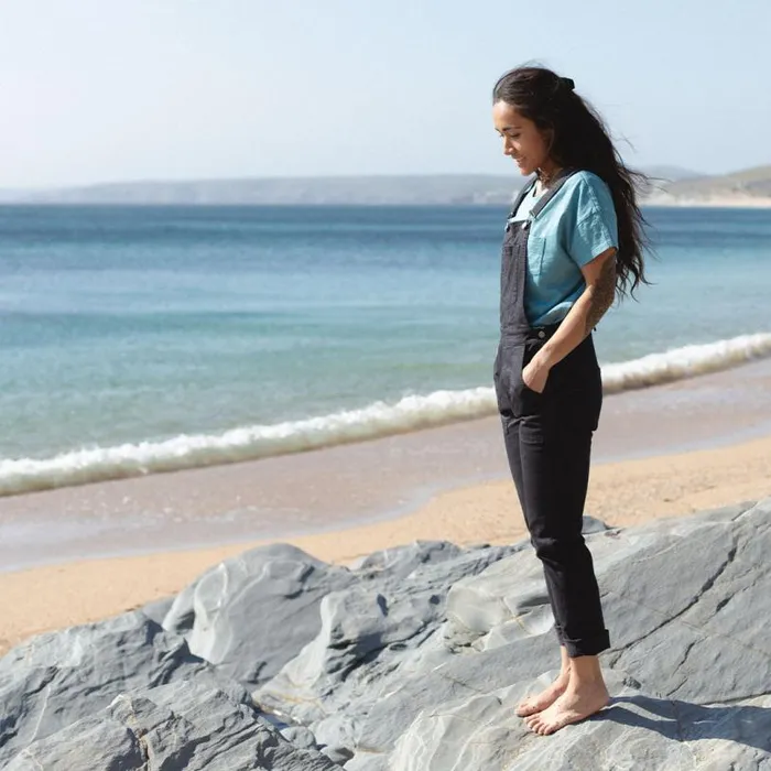 Passenger Clothing Roamist Dungarees Washed Black Women Dungarees and Trousers