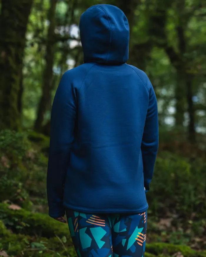 Passenger Clothing Slope Hooded Recycled Fleece Dark Denim Women Activewear