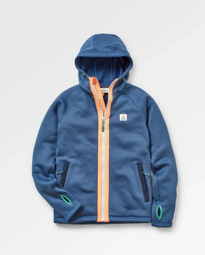 Passenger Clothing Slope Hooded Recycled Fleece Dark Denim Women Activewear