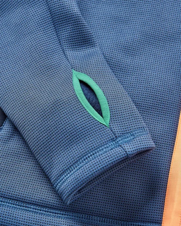 Passenger Clothing Slope Hooded Recycled Fleece Dark Denim Women Activewear