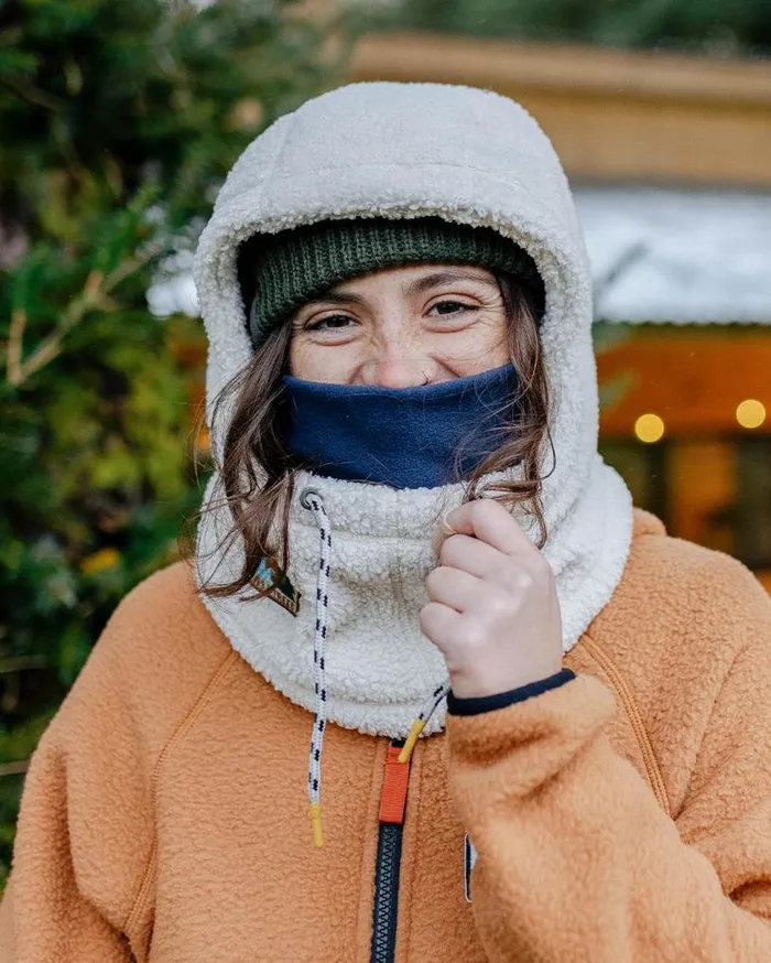 Passenger Clothing Snowdrift Recycled Polar Fleece Hood Birch WomenMen Scarves and Neckwear