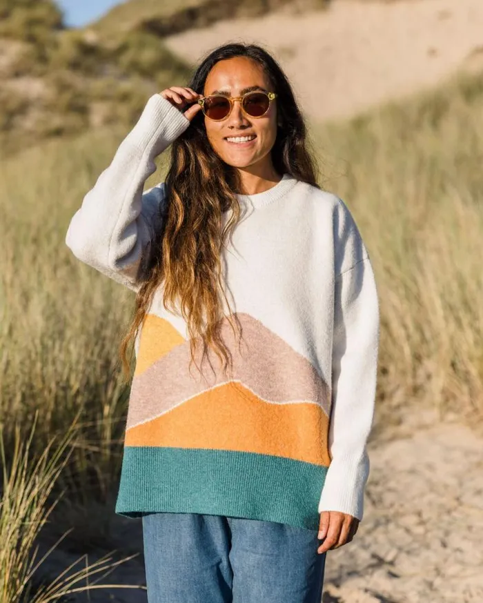 Passenger Clothing Vista Recycled Oversized Knitted Jumper Off White Women Knitwear
