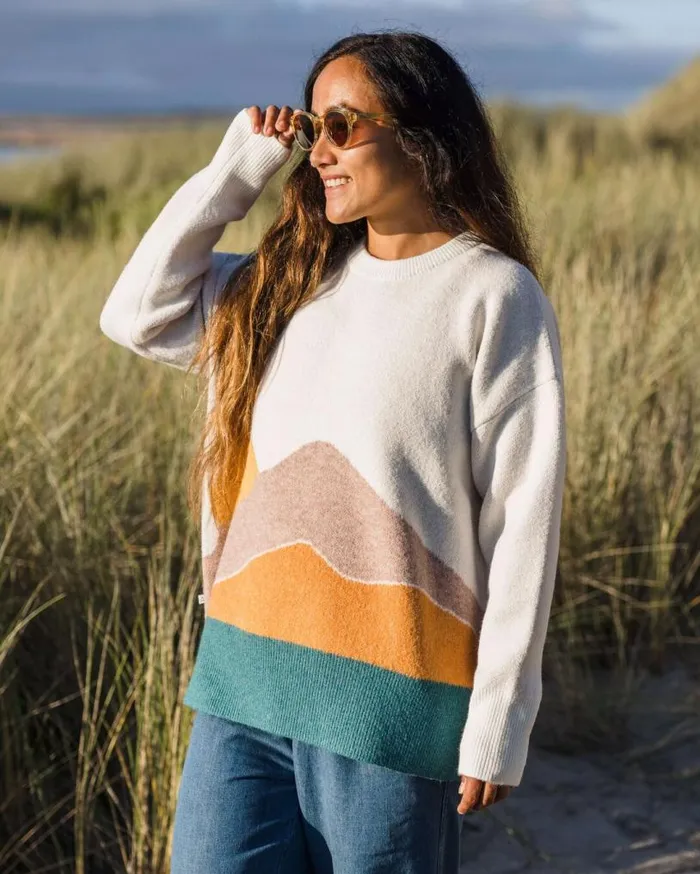 Passenger Clothing Vista Recycled Oversized Knitted Jumper Off White Women Knitwear