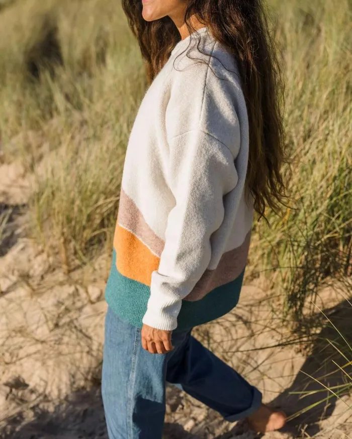 Passenger Clothing Vista Recycled Oversized Knitted Jumper Off White Women Knitwear