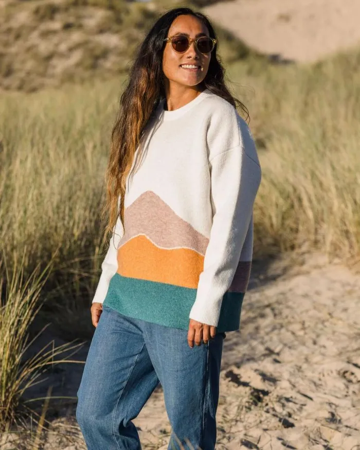 Passenger Clothing Vista Recycled Oversized Knitted Jumper Off White Women Knitwear