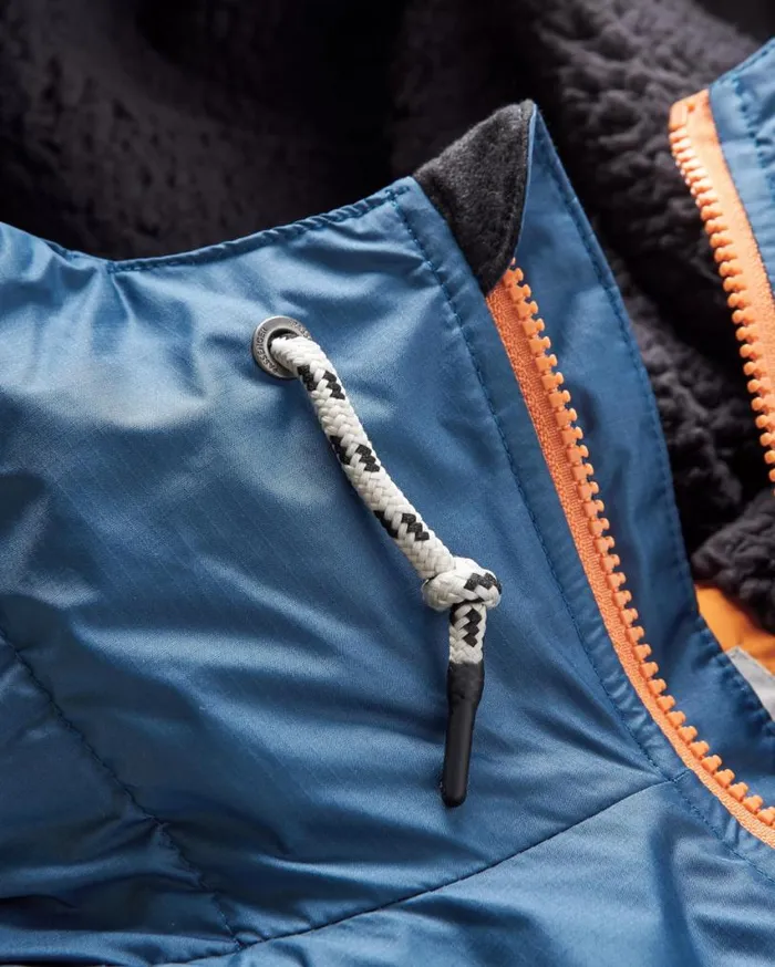 Passenger Clothing Waves Recycled Sherpa Lined Changing Robe Dark Denim Deep Navy WomenMen Changing Robes and Ponchos
