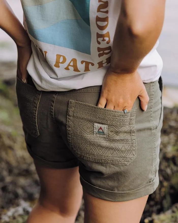 Passenger Clothing Ziggy Organic Cotton Short Dusty Olive Women Shorts