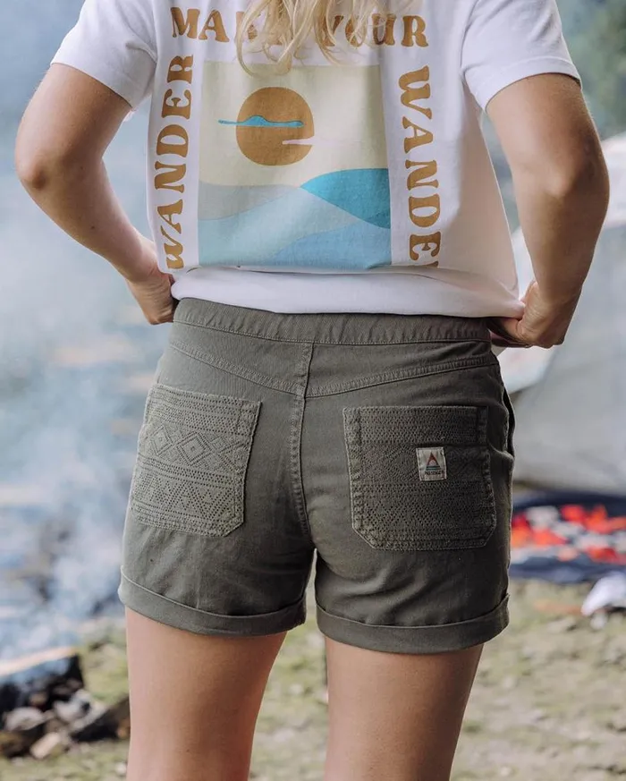 Passenger Clothing Ziggy Organic Cotton Short Dusty Olive Women Shorts