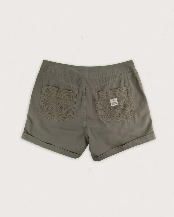 Passenger Clothing Ziggy Organic Cotton Short Dusty Olive Women Shorts
