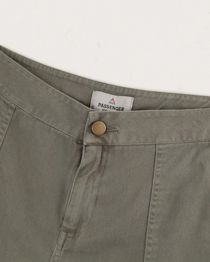 Passenger Clothing Ziggy Organic Cotton Short Dusty Olive Women Shorts