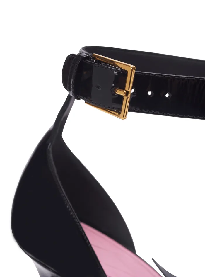 Patent Leather Ruby Pumps With Flower Detail Black Women Balmain High Heels and Pumps