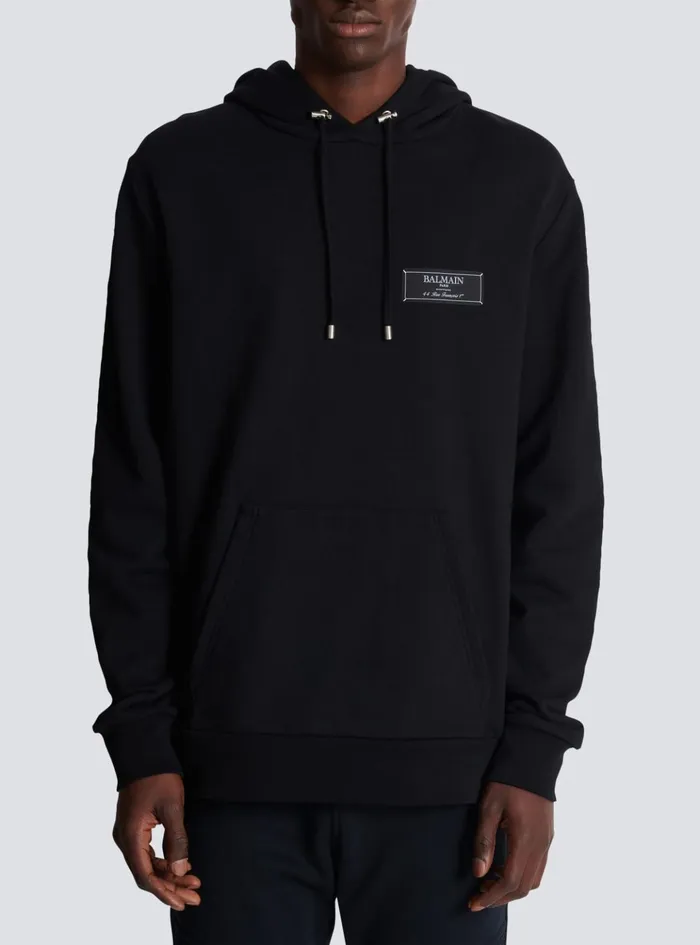 Pierre Hoodie Black Men Balmain Sweatshirts