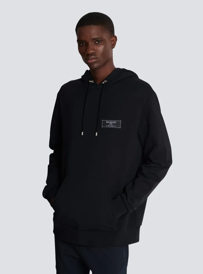 Pierre Hoodie Black Men Balmain Sweatshirts