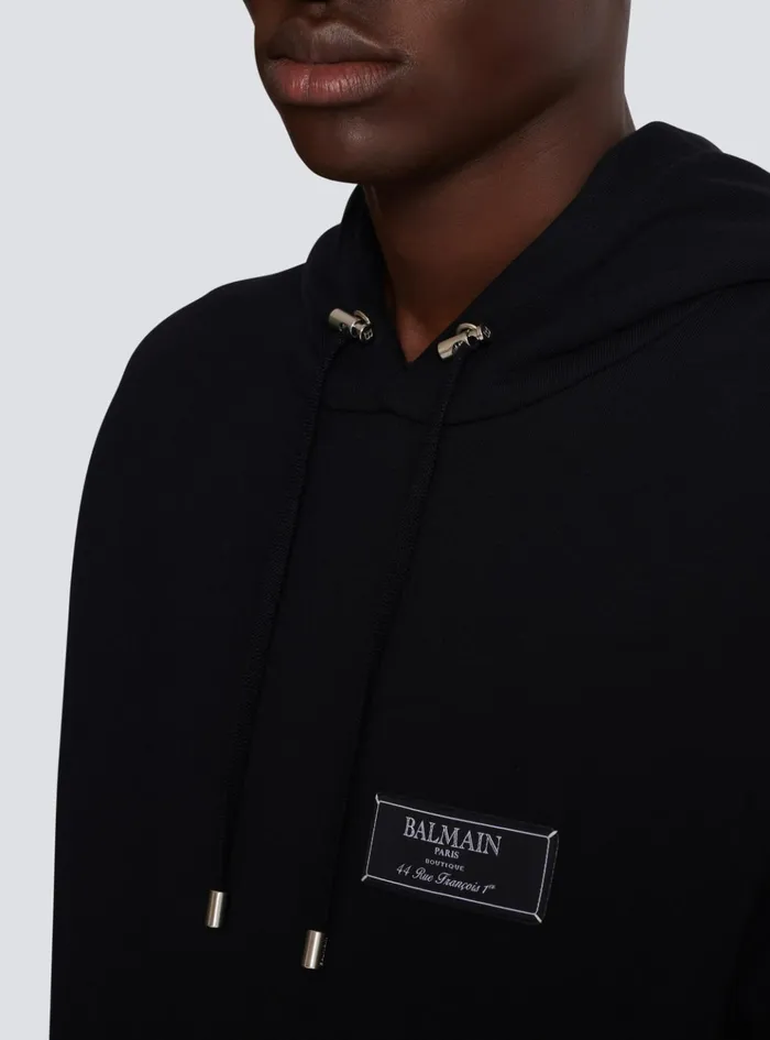 Pierre Hoodie Black Men Balmain Sweatshirts