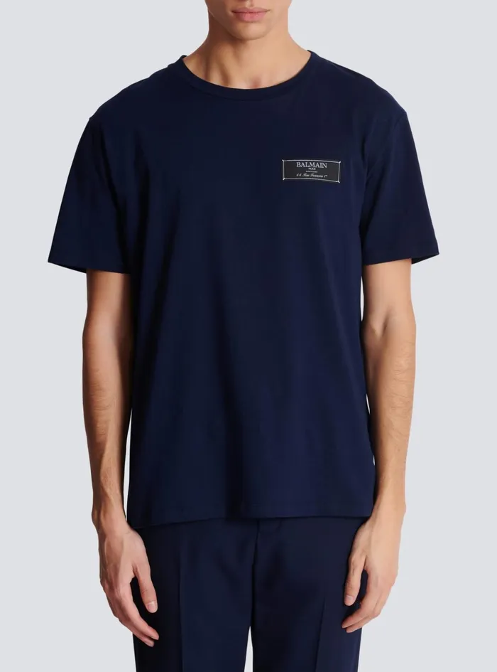 Pierre Shortsleeved Tshirt Navy Men Balmain TShirts