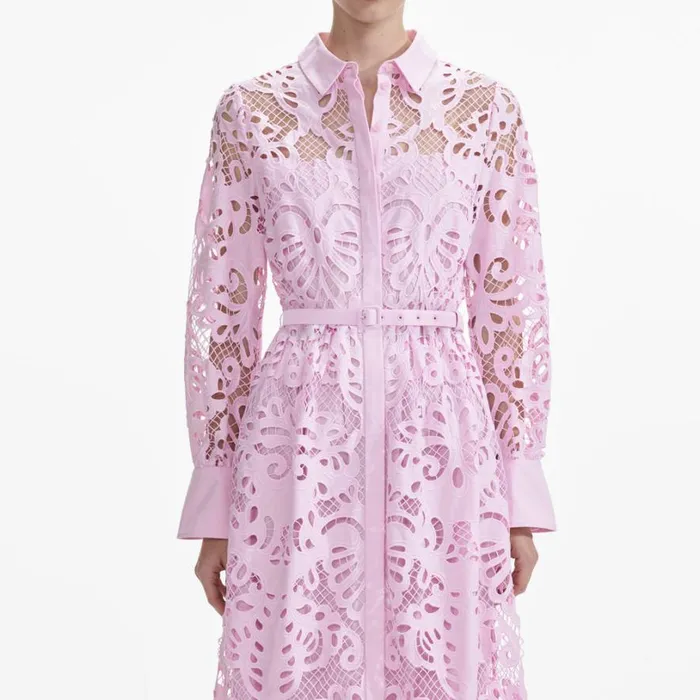 Pink Cotton Lace Maxi Dress Women Self Portrait Dresses Pink Cotton Lace Maxi Dress Women Self Portrait Dresses
