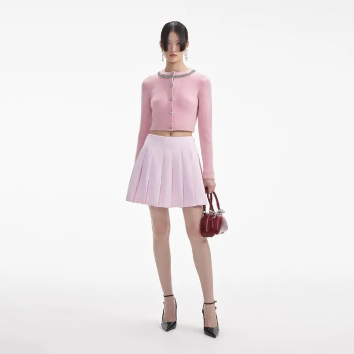 Pink Embellished Cardigan Women Self Portrait Knitwear