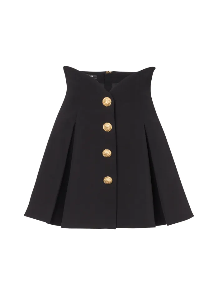 Pleated Crepe Tulip Skirt Black Women Balmain Skirts