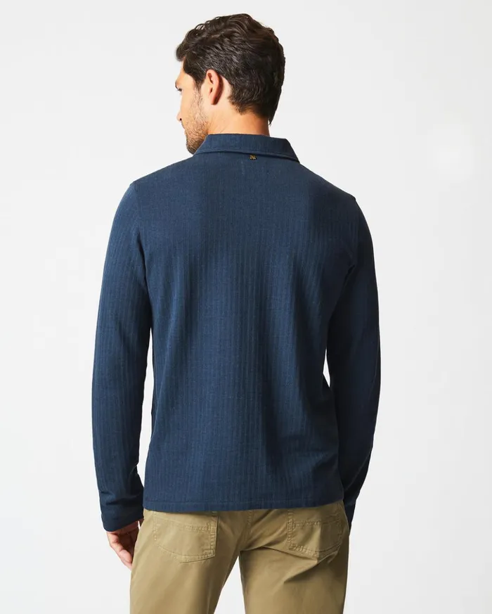 Polos Tees and Henleys Men Billy Reid Ls Herringbone Polo Navy