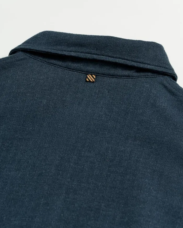 Polos Tees and Henleys Men Billy Reid Ls Herringbone Polo Navy