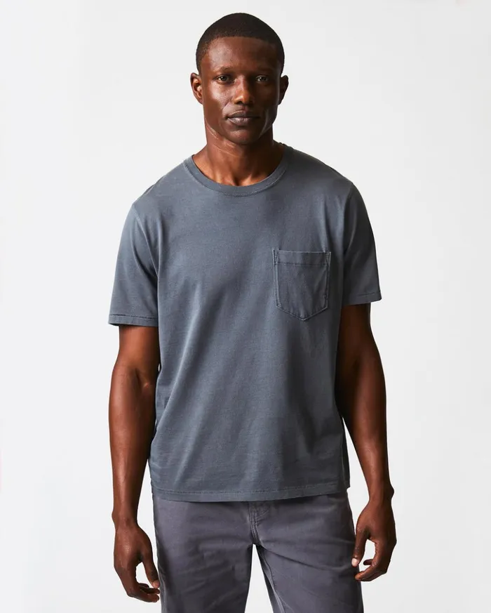 Polos Tees and Henleys Men Billy Reid Washed Tee Black