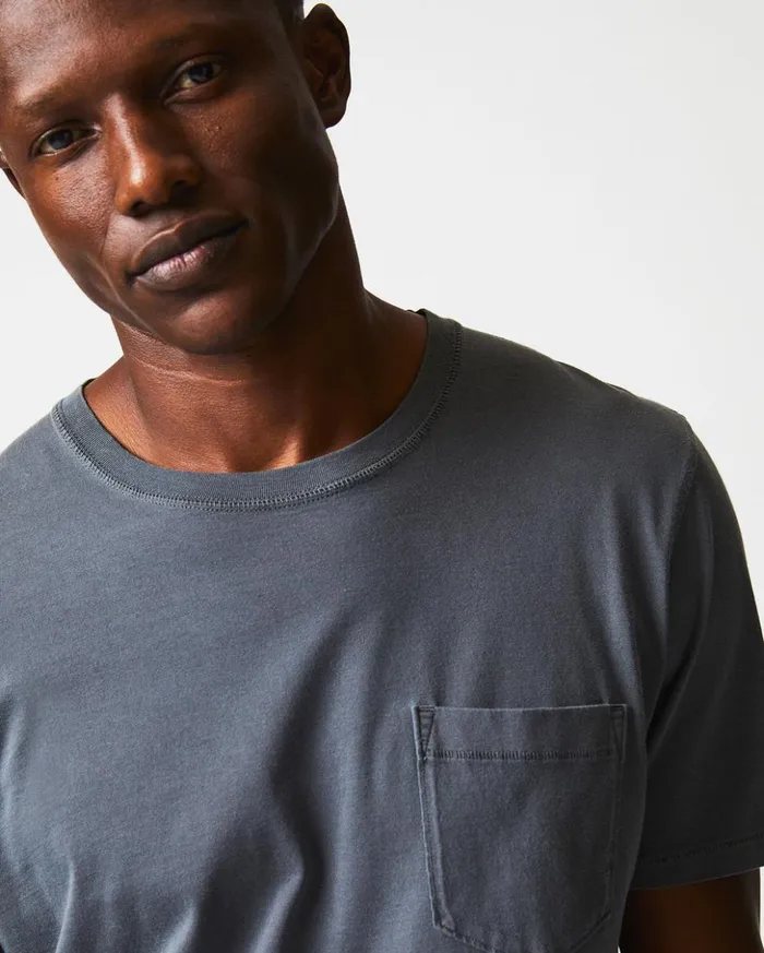 Polos Tees and Henleys Men Billy Reid Washed Tee Black