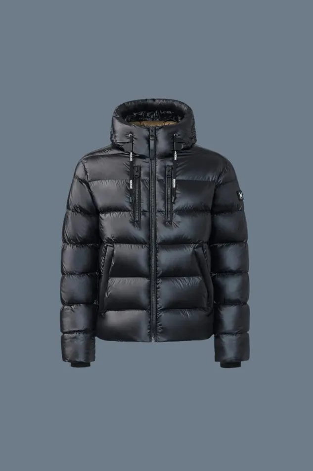 Puffer Men Mackage VICTOR Lustrous Light Down Jacket With Hood For Men Emerald