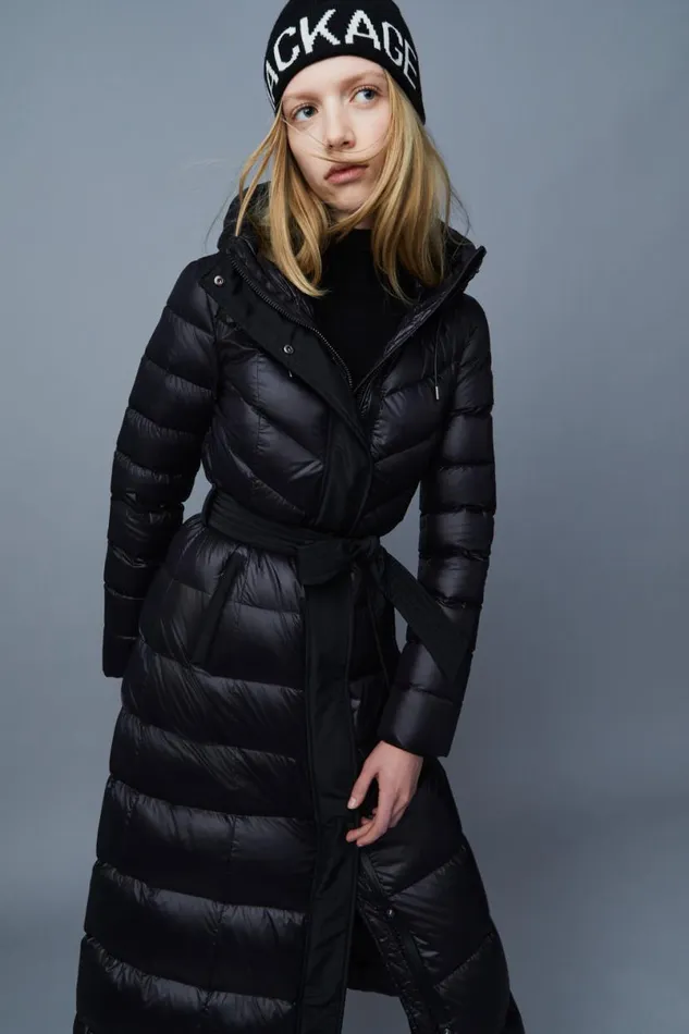 Puffers Women Mackage CALINA Lustrous Down Maxi Coat Black