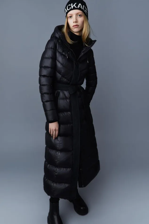 Puffers Women Mackage CALINA Lustrous Down Maxi Coat Black