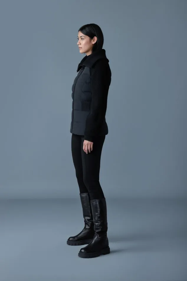 Puffers Women Mackage FOXY Light Down Mixed Media Jacket Black