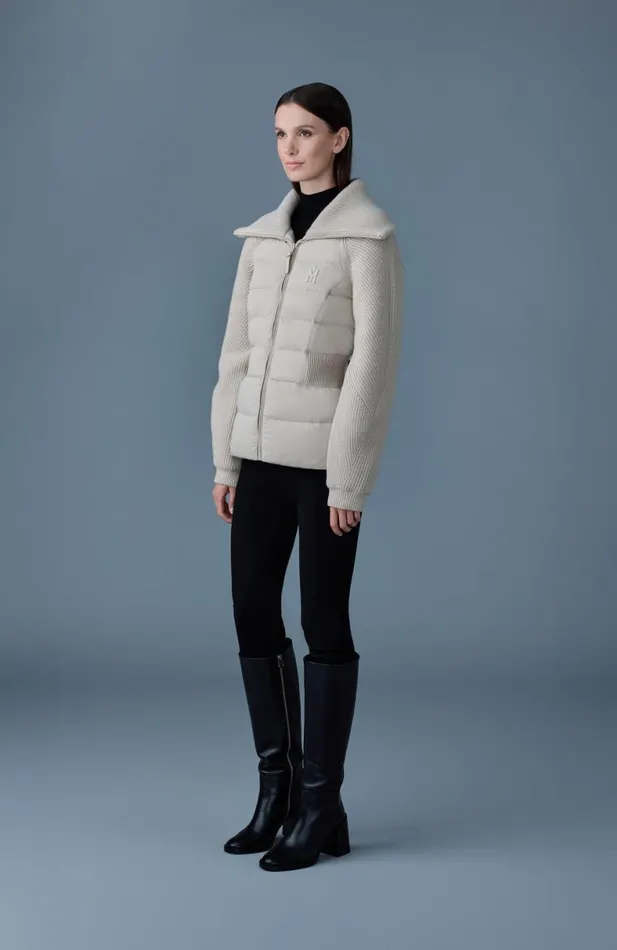 Puffers Women Mackage FOXY Light Down Mixed Media Jacket Black