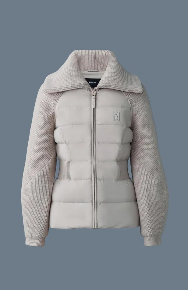 Puffers Women Mackage FOXY Light Down Mixed Media Jacket Black
