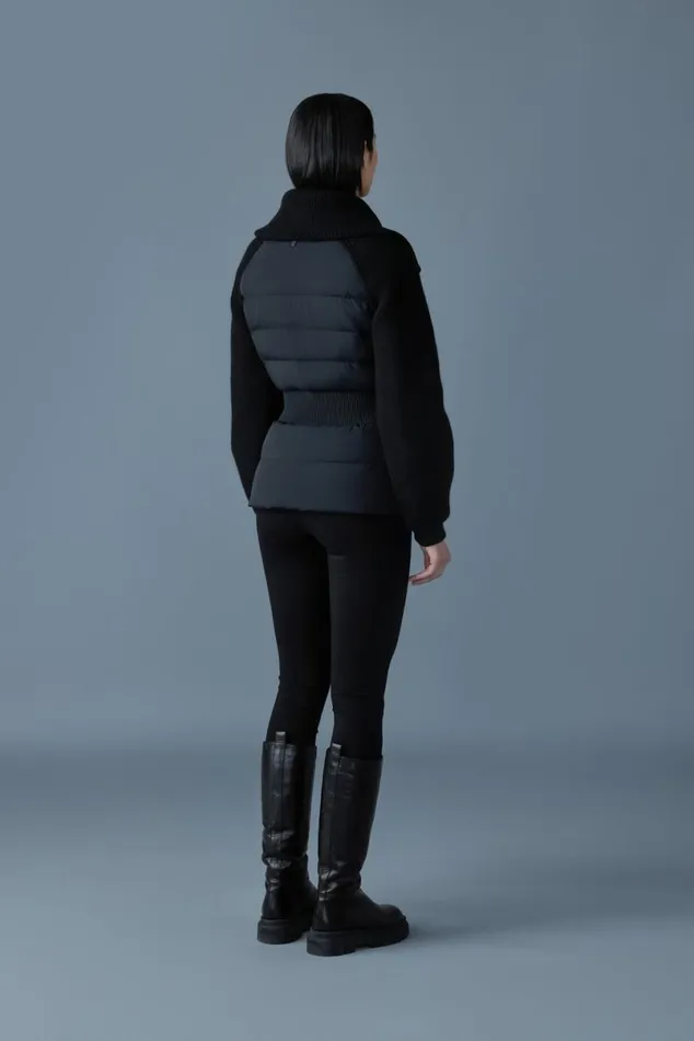 Puffers Women Mackage FOXY Light Down Mixed Media Jacket Black