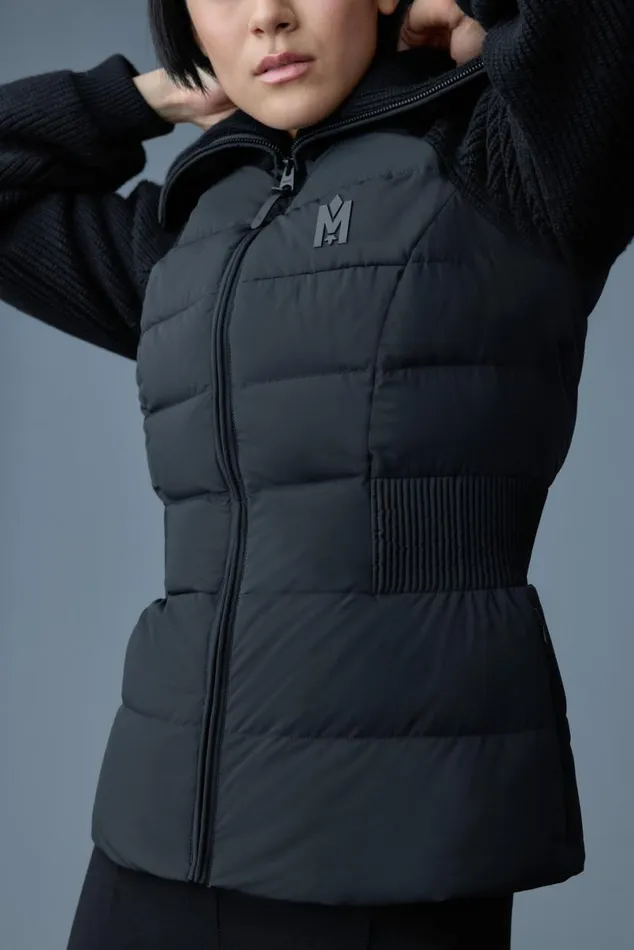 Puffers Women Mackage FOXY Light Down Mixed Media Jacket Black