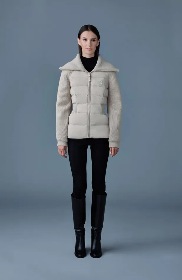 Puffers Women Mackage FOXY Light Down Mixed Media Jacket Black