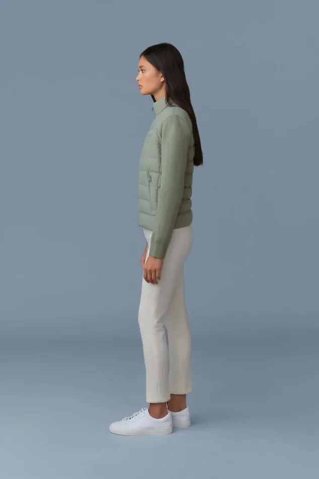 Puffers Women Mackage OCEANECITY Light Down Mixedmedia Jacket Cream Puffers Women Mackage OCEANECITY Light Down Mixedmedia Jacket Cream