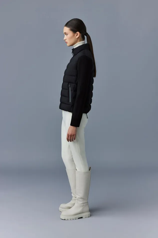 Puffers Women Mackage OCEANECITY Light Down Mixedmedia Jacket Cream Puffers Women Mackage OCEANECITY Light Down Mixedmedia Jacket Cream