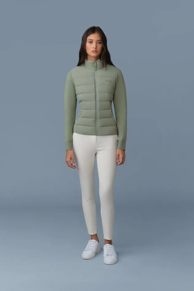 Puffers Women Mackage OCEANECITY Light Down Mixedmedia Jacket Cream Puffers Women Mackage OCEANECITY Light Down Mixedmedia Jacket Cream