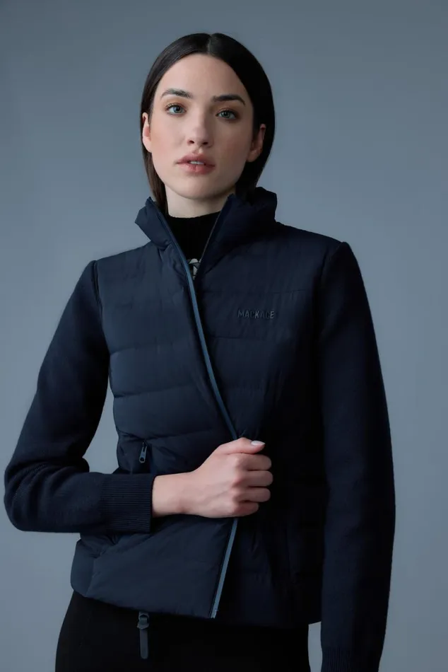 Puffers Women Mackage OCEANECITY Light Down Mixedmedia Jacket Cream Puffers Women Mackage OCEANECITY Light Down Mixedmedia Jacket Cream