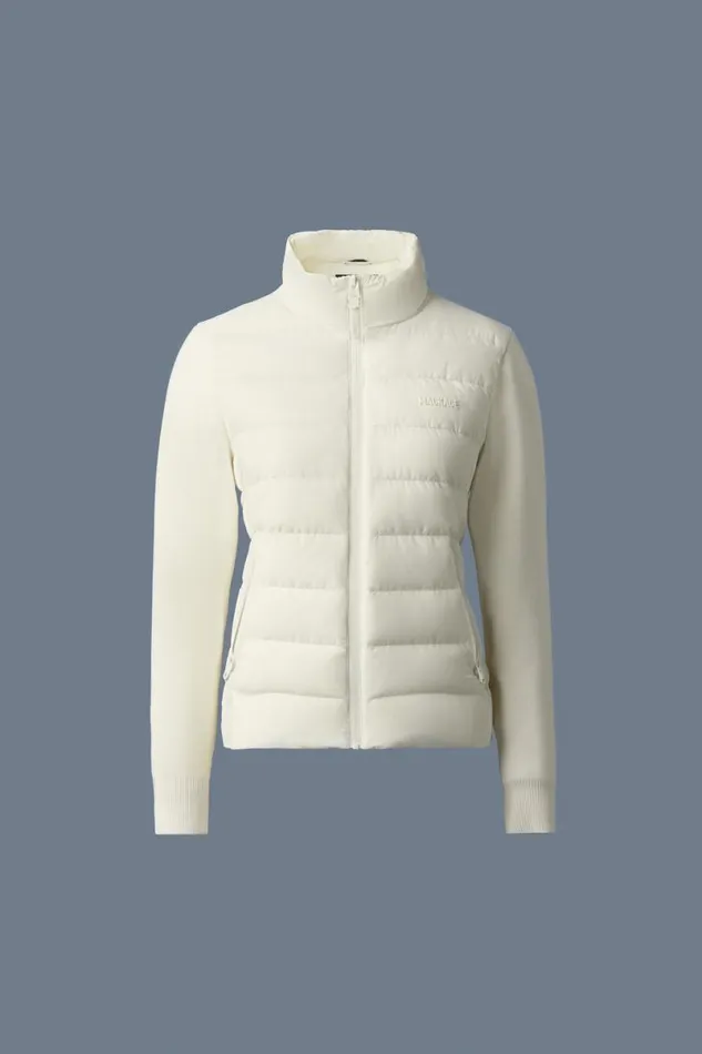 Puffers Women Mackage OCEANECITY Light Down Mixedmedia Jacket Cream Puffers Women Mackage OCEANECITY Light Down Mixedmedia Jacket Cream