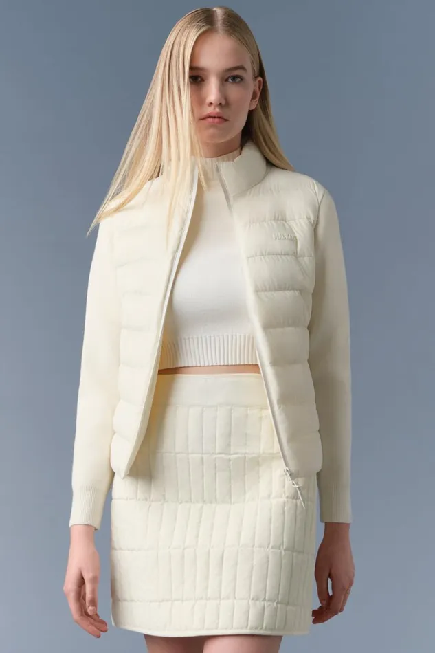 Puffers Women Mackage OCEANECITY Light Down Mixedmedia Jacket Cream Puffers Women Mackage OCEANECITY Light Down Mixedmedia Jacket Cream