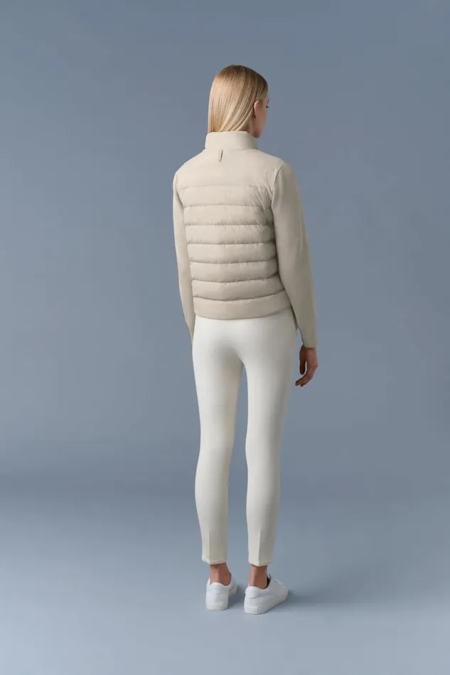 Puffers Women Mackage OCEANECITY Light Down Mixedmedia Jacket Cream Puffers Women Mackage OCEANECITY Light Down Mixedmedia Jacket Cream