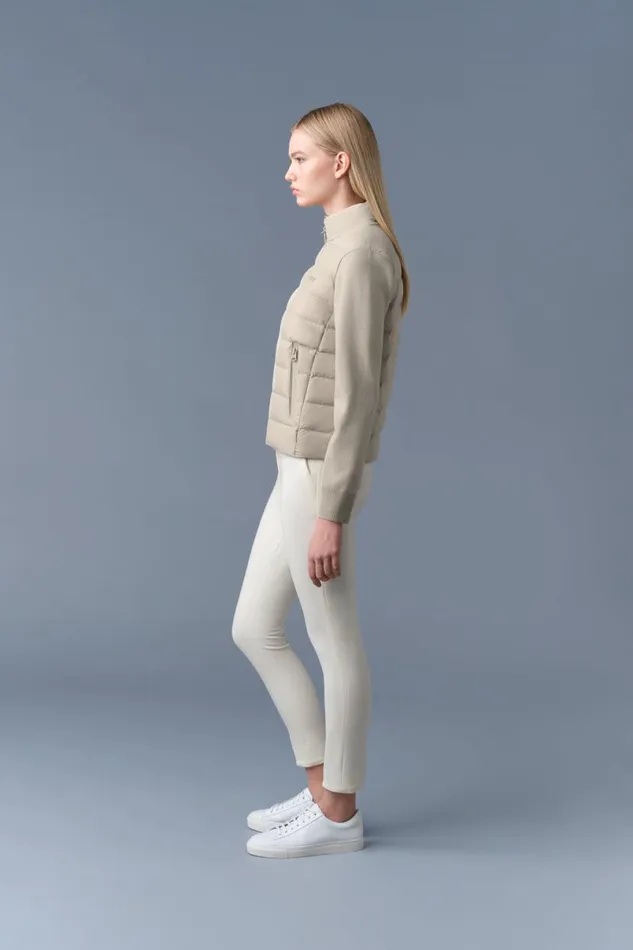 Puffers Women Mackage OCEANECITY Light Down Mixedmedia Jacket Cream Puffers Women Mackage OCEANECITY Light Down Mixedmedia Jacket Cream