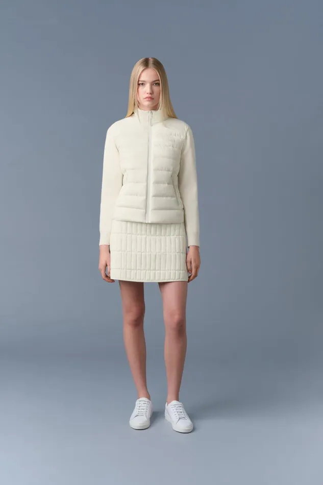 Puffers Women Mackage OCEANECITY Light Down Mixedmedia Jacket Cream Puffers Women Mackage OCEANECITY Light Down Mixedmedia Jacket Cream