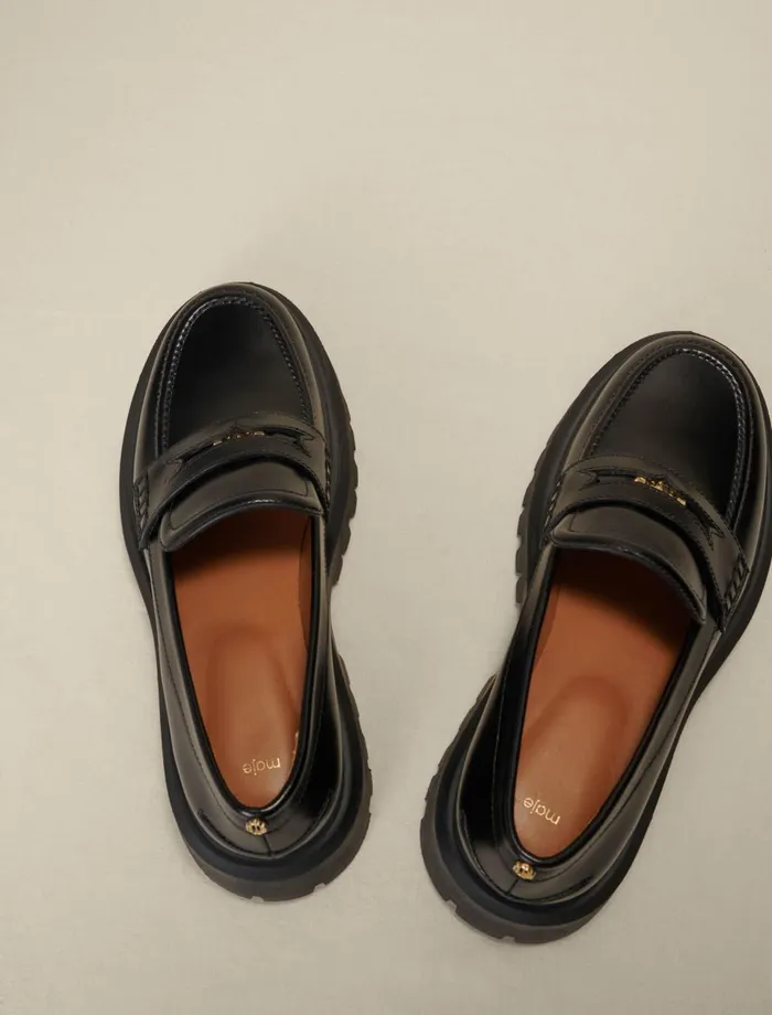 Pumps and Sandals Women Maje Leather Platform Loafers Black