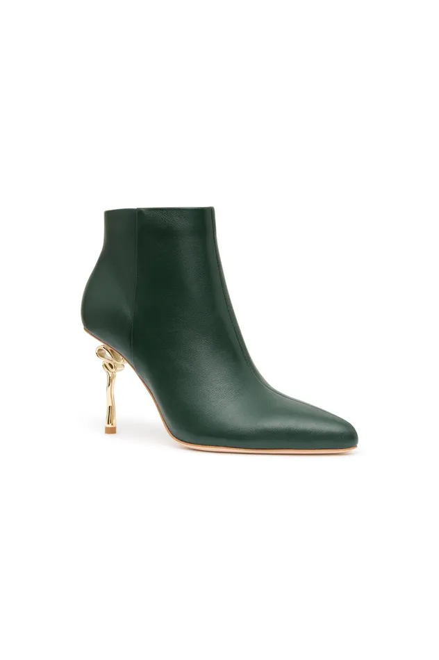 Quinn Ribbon Heel Ankle Boot Forest Green Women Aje Shoes