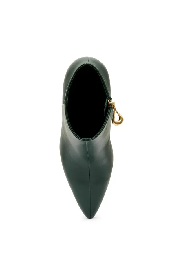Quinn Ribbon Heel Ankle Boot Forest Green Women Aje Shoes